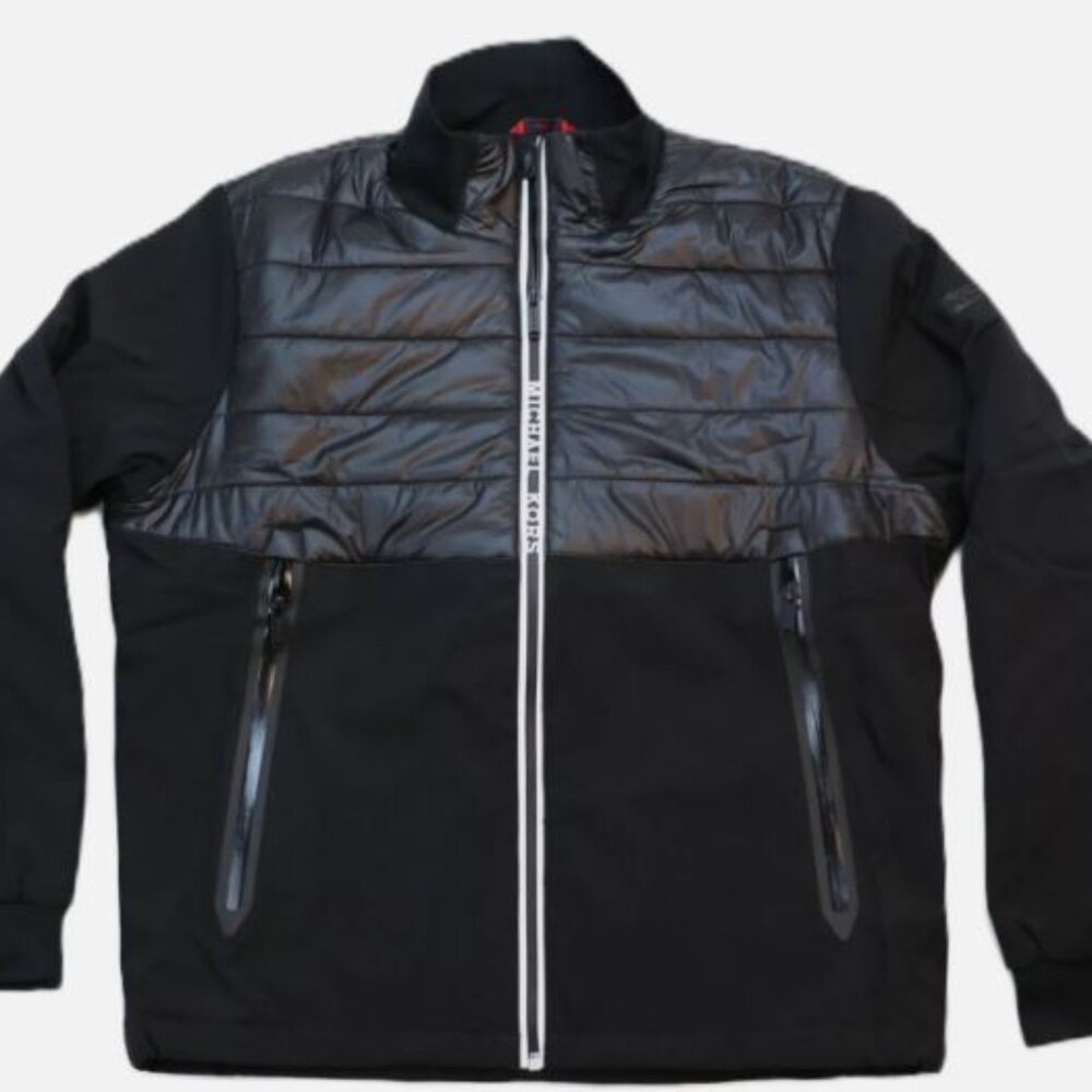 Michael Kors Mix Media Soft Shell Knit Collar Jacket Men's Size M Black New